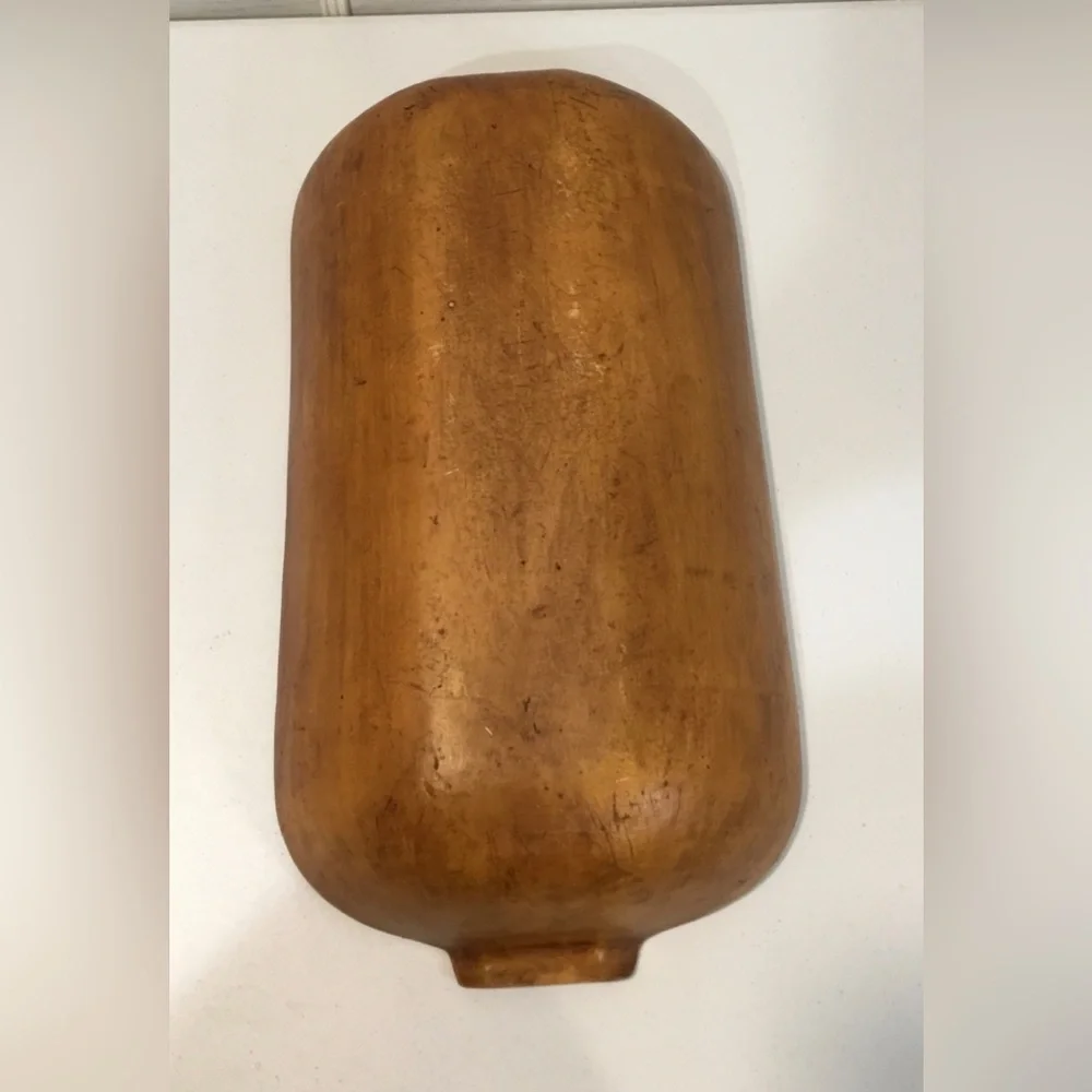 Handcrafted Rustic Wooden Dough Bowl - Brown